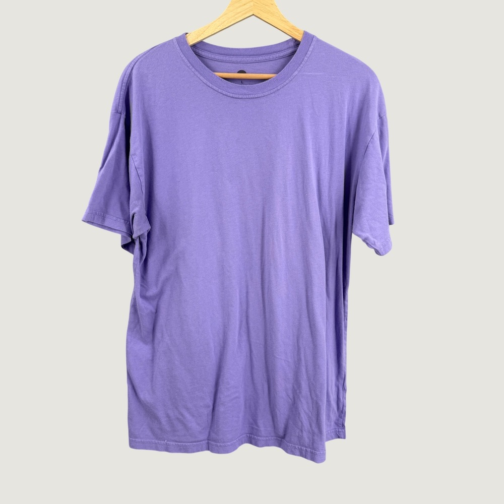 Nature Backs Mens Purple Organic Cotton T-Shirt Size Large Made in USA